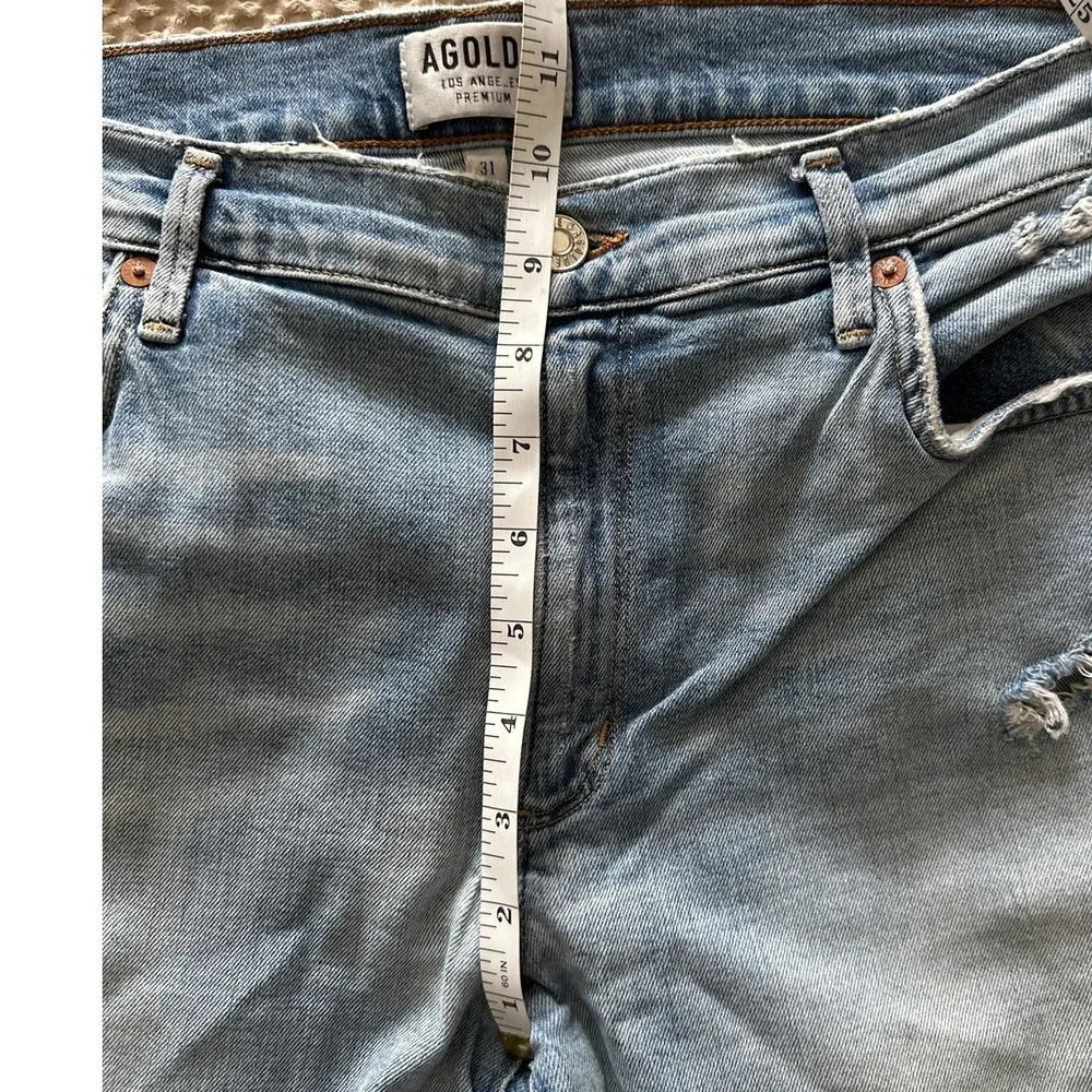 AGOLDE Sophie High Rise Skinny Crop Distressed Jeans Chewed Hem‎ - 31